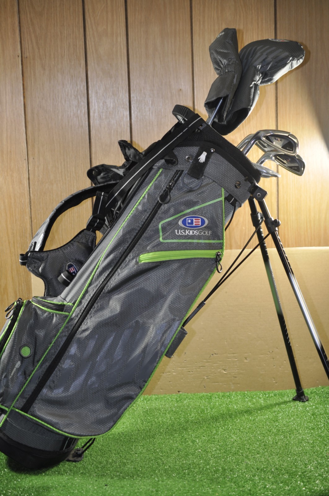 LH US Kids Ultralight 57" WT-15 Driver,Hybrid,7i,9i,PW,Putter & USKG Bag FL #