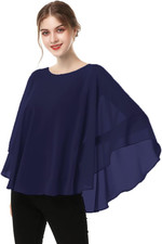 Capes for Womens Casual chiffon shawl Casual Chiffon Cape Sheer shawls and wraps