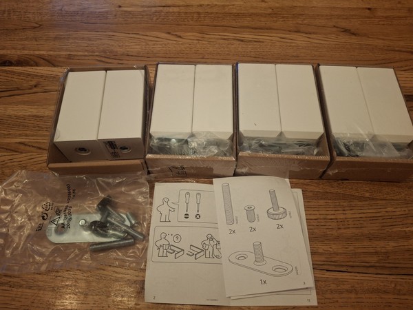 Patas para muebles IKEA Stubbarp 8" 102.935.64 19786 2 paquetes (8 patas en total) nuevas