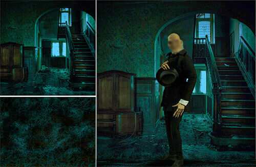 POSTER BACKDROP~MONSTER MANOR~FOR 1/6 FIGURES BUFFY WALKING DEAD SUPERNATURAL - Picture 1 of 3