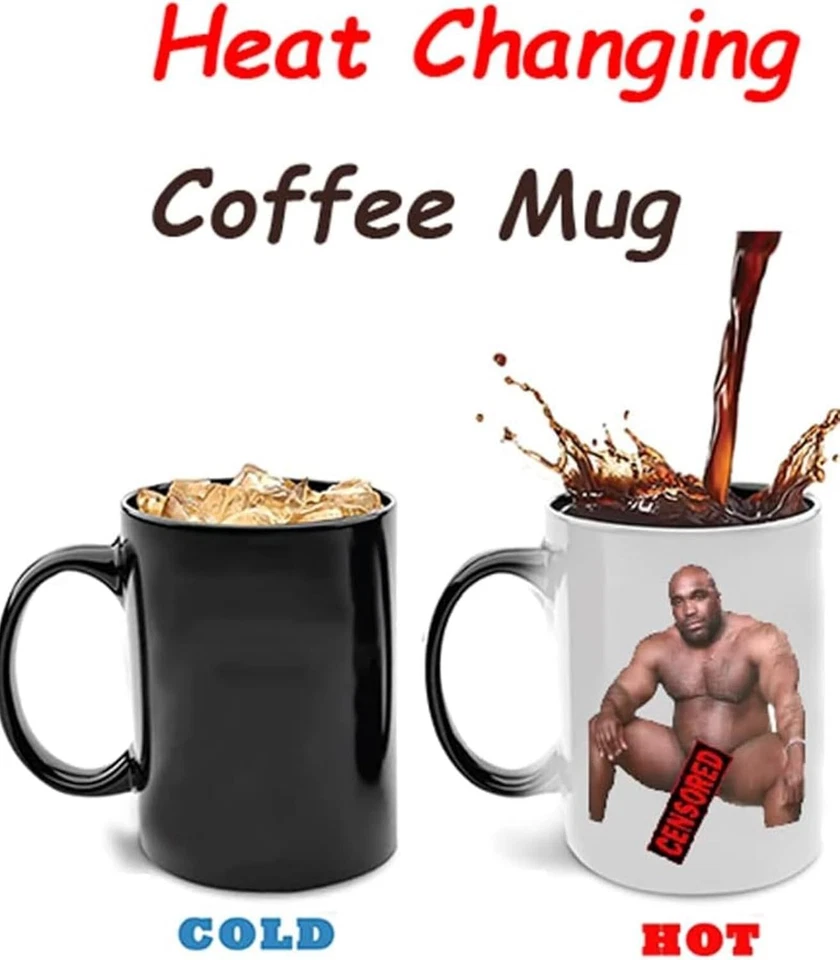 Tazas de café de color con cambios de calefacción tazas de madera de barry novedad regalos divertidos Foto 3 de 4