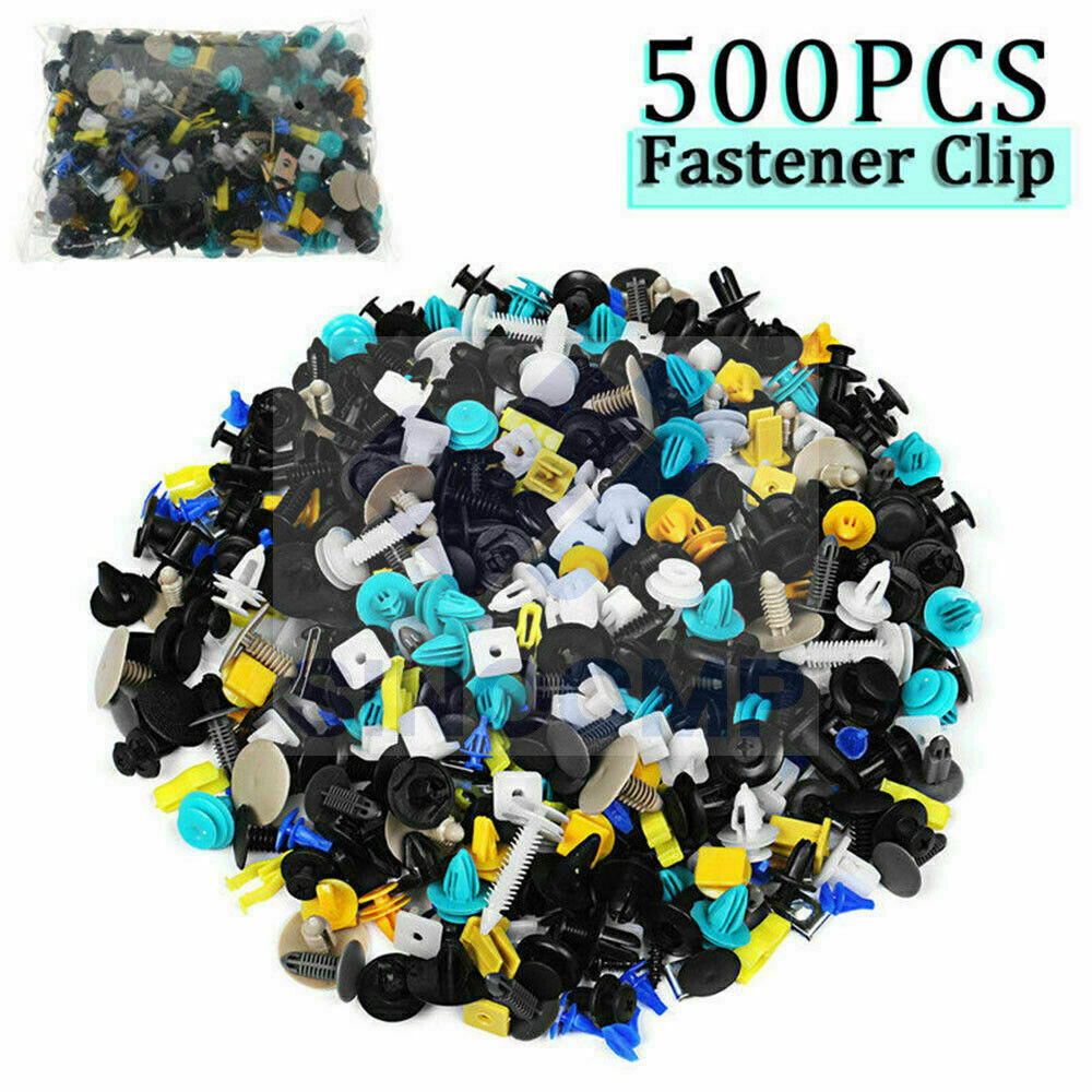 500Pcs Plastic Car Body Push Pin Rivet Fasteners Trim Moulding Clips Screw Mixed