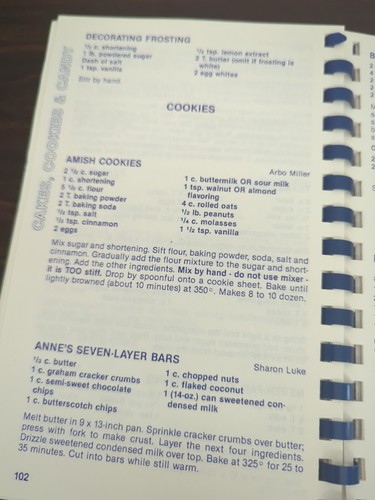 Mennonite Mixin's, Filer Mennonite Church, 1991, Idaho, Community Cookbookm, VTG - Picture 16 of 20