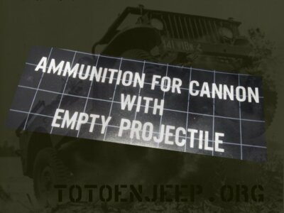 TASCHENTUCH SCHABLONE MARKIERUNG MUNITIONSKISTE FÜR KANONE.  jeep willys dodge us