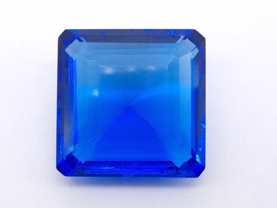 110.40 Ct Lab-Created EGL Certified Blue Color Topaz Square Cut Loose Gemstone
