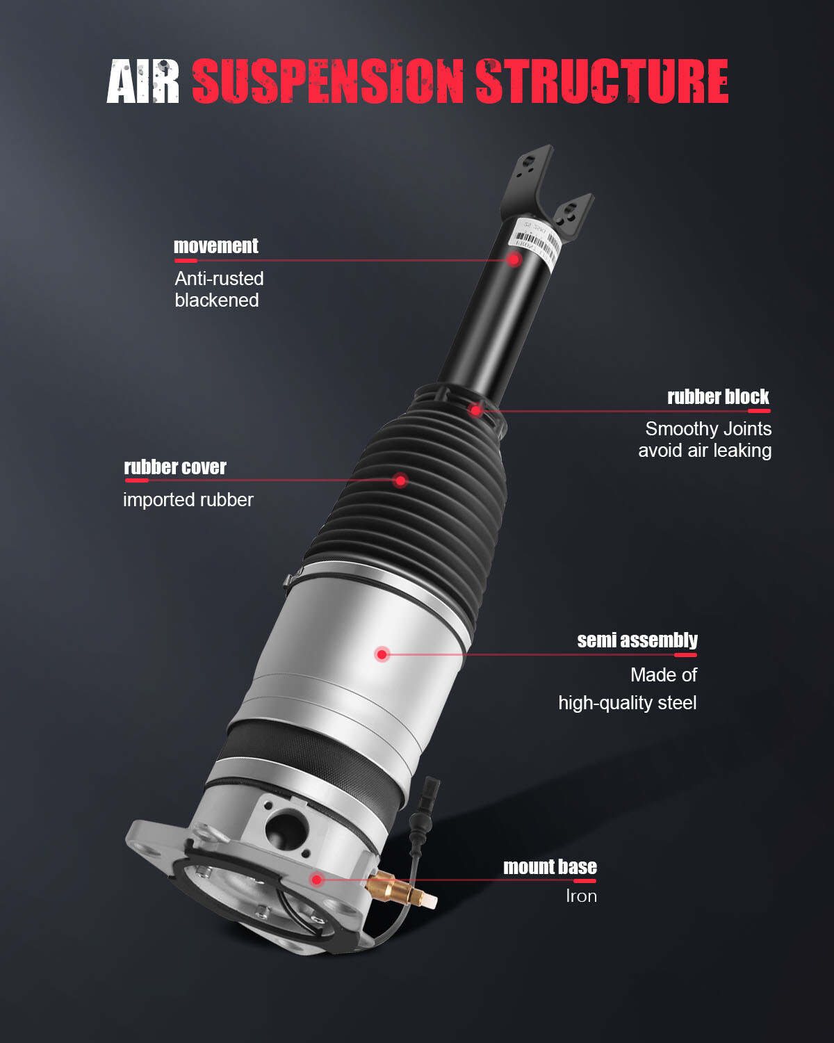 Rear Right Air Suspension Shock For Bentley Continental GT/GTC/Flying Spur