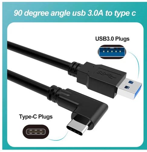 20ft Link Cable for Oculus Quest. USB-A to Right Angle USB-C