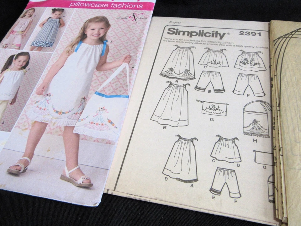 Simplicity #2391 Pillowcase Fashions Child's Clothes Pattern Circa 2010 Uncut - Image 3 of 4