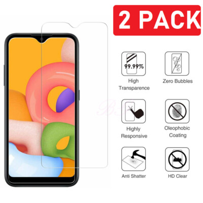 2-Pack For  Samsung  Galaxy  A01 Tempered  Glass  Screen Protector Clear Premium