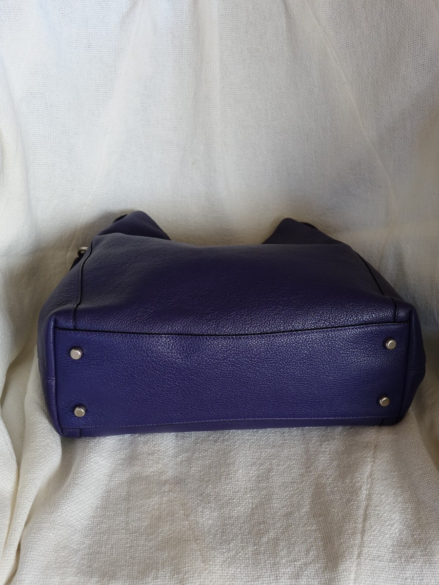 Coach Edie 31 Purple Polished Pebbled Leather Shoulder Bag w Coach Edie 31 Purple Polished Pebbled Leather Shoulder Bag w