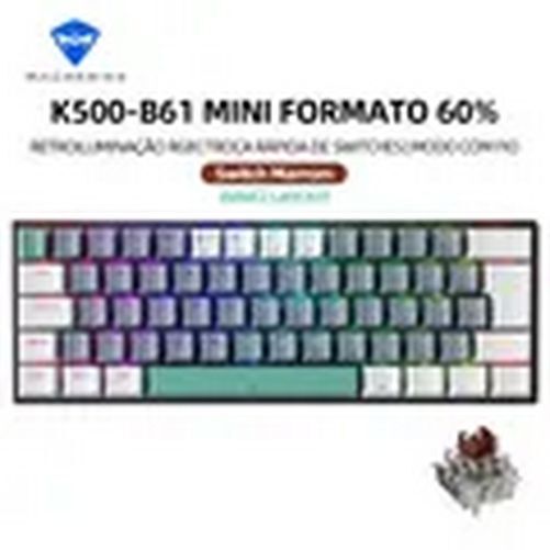 Compact 60% Mini Mechanical Keyboard with RGB Backlight and ABNT2 Layout for Wired Gaming