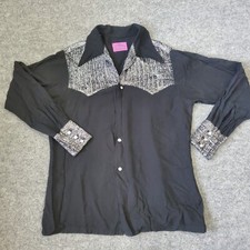 1950s Sears rockabilly Vintage Black Rayon and Silver Metallic Lame gabardine