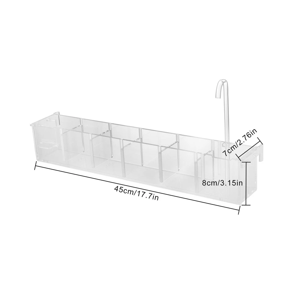 45 X 7 X 8cm 6-Grid Acrylic Clear Aquarium Fish Tank External Hang Filter - Image 2 of 4