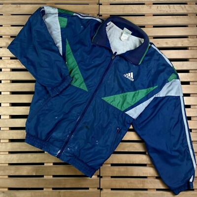 Mens Bomber Jacket Adidas Vintage Size L