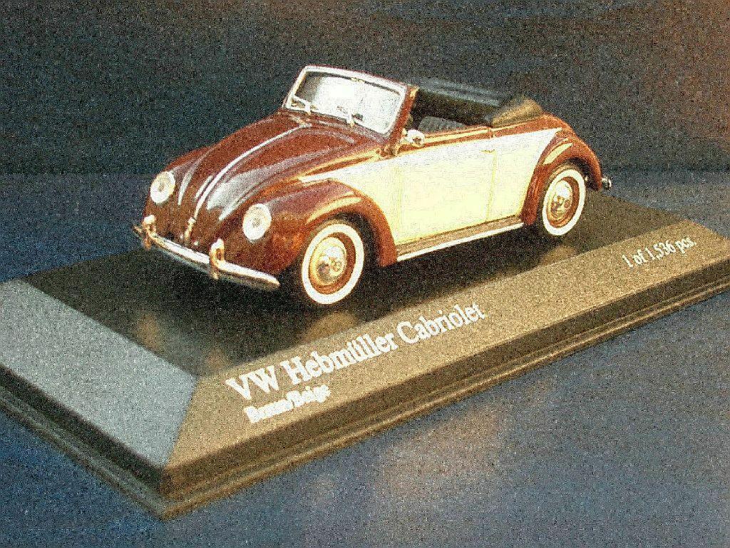 Volkswagen VW Käfer Hebmüller Cabriolet From Minichamps 1:43 Brown-Beige