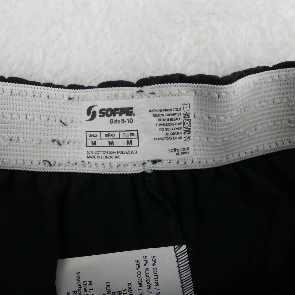 Soffe Shorts Girls Medium 8/10 Black Elastic Waistband Cotton Blend Set Of 3 - Image 3 of 4