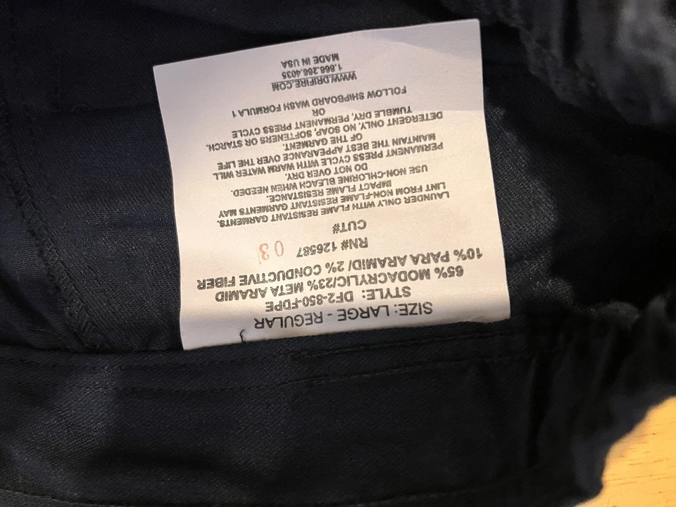 NWOT NEW DriFire FR FLIGHT DECK NAVY CARGO PANTS-DF2-850-FDPE-Size Large Regular - Image 4 of 4