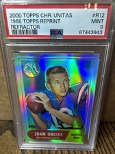 2000 Topps Chrome Johnny Unitas 1968 Reprint REFRACTOR COLTS PSA 9