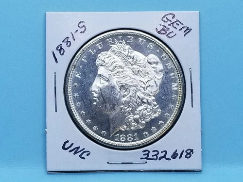 1881-S MORGAN SILVER DOLLAR MIRROR LIKE REFL. FIELDS! GEM BU UNC #332618-52Z