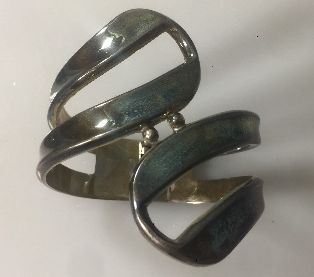 LARGE 925 STERLING SILVER BY-PASS STATEMENT BRACE… - image 1