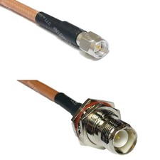RG400 SMA MALE to RP-TNC FEMALE BULKHEAD RF Cable FAST-SHIP LOT