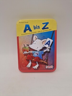 A bis Z Amigo Kartenspiel in Metallbox sellschaftsspiel Familienspiel Lernspiel 