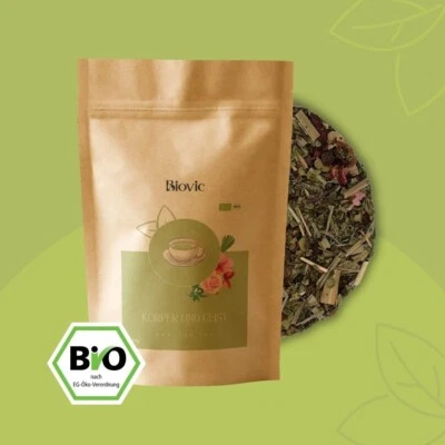 Körper & Geist Bio Kräutertee 7 Sinneskräuter koffeinfrei Tee für Balance Biovic