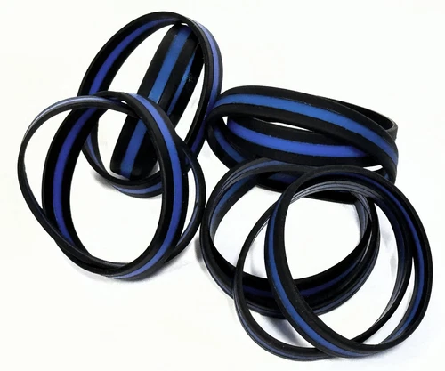 10 Thin Blue Line Silicone Police To Protect And To Serve Adult Bracelet