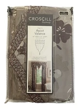 Croscill Home Cecelia Ascot Window Valance Floral Dogwood Beaded Fringe 40 x 21"