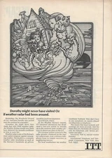 1968 ITT Print Ad ~ Wizard of Oz ~ Dorothy ~ Weather Radar - Cool Graphics!
