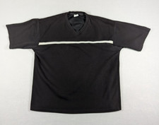 Vintage Tierno USA Shirt Mens XL Black V Neck Short Sleeve Knit Made In USA