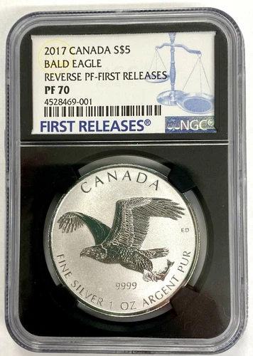 2017 CANADA BALD EAGLE FIRST RELEASES S$5 NGC PF70 First Releases