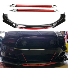 Front Bumper Lip Body Kit Splitter Spoiler Glossy Black Red For Ford MustangU