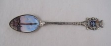 German 800 Silver And Enamel Souvenir Spoon Monument Darmstadt