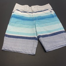 Mossimo Supply Co Men's Stripe Swim Board Hybrid Shorts Blue Gray Size 32