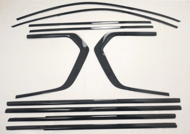 For BMW X7 2019-2022 Black Steel Window Frame Sill Strips Cover Trim Decor 10Pcs