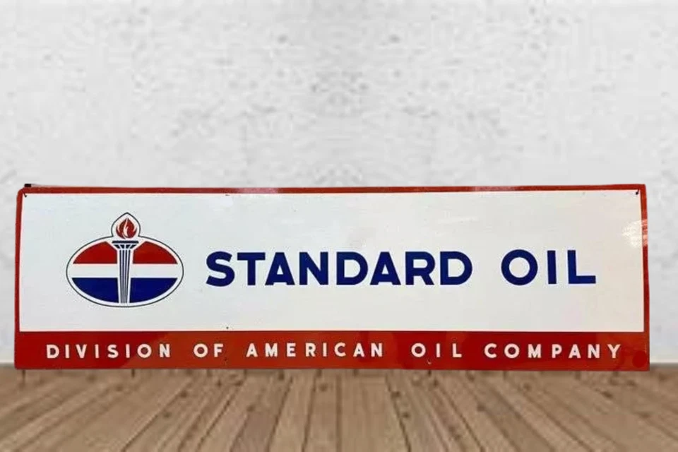 Standard Oil   Signs Porcelain Enamel Heavy Metal Sign 36 Inches Double  Side - Image 2 of 2