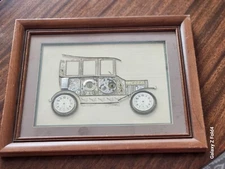 Vintage Signed GIRARD Ford Model T Car From Watch Parts Matted & Framed Perfect