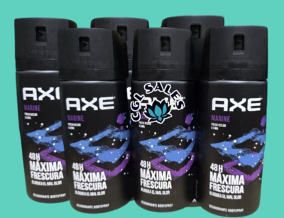 6PK Axe Body Spray Marine Deodorant Body Spray 48H Maxima