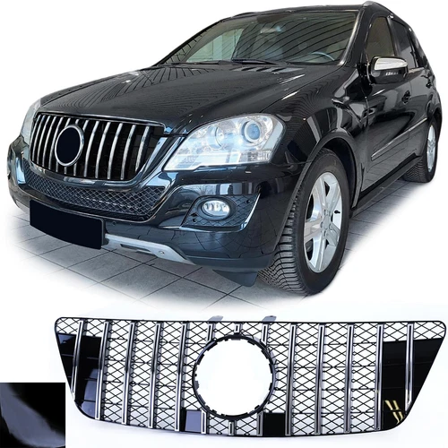 Sportgrill + Kühlergrill Schwarz Chrom, für Mercedes M-Klasse ML W164 08-11 - Bild 1 von 5