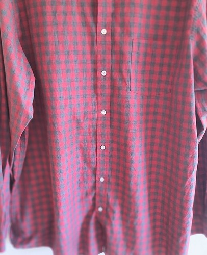 Rowm Herren 2XT Langarm Hemd mit Knopfleiste kariert rot grau - Bild 6 von 9