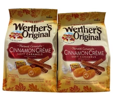 Werther's original Harvest Caramels CINNAMON Creme Soft Candies 7.4oz LOT OF 2