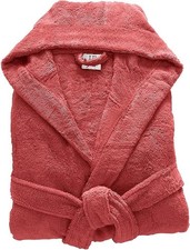 Unisex 100% Egyptian Cotton Terry Towelling Soft Hooded Bathrobe Dressing Gown