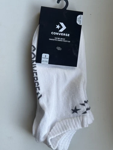 Calze Converse Flat Knit taglio basso colore bianco taglia 6 8 **NUOVE**