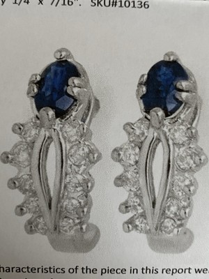 Ohrring Blautopas und Diamanten neu mit Gutachten für ca. 3000 $