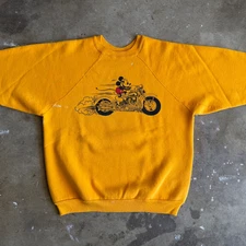 80s VINTAGE MICKEY MOUSE HARLEY DAVIDSON BIKER SWEATSHIRT SZ M DISNEY T-SHIRT