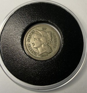 1866 3c Three Cent Nickel Civil War Era 75% Copper USSC01NT