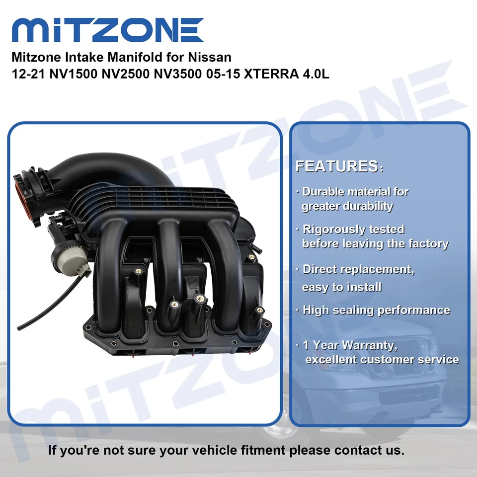 Mitzone Intake Manifold for Nissan 12-21 NV1500 NV2500 NV3500 05-15 XTERRA 4.0L - Image 2 of 4