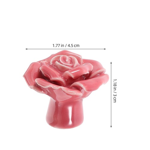 2 Pcs Rose Ceramic Handle Baby Girl Door Knobs Roses Porcelain Drawer - Picture 9 of 12