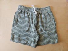 NWT Hanna Andersson GREEN WAVY SOFT LOOP TERRY SHORTS 140 10 36